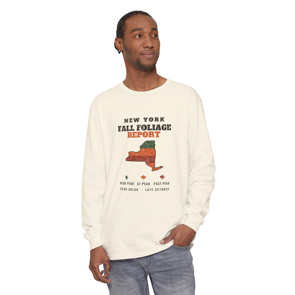 New York Fall Foliage Report Map Long Sleeve Tee