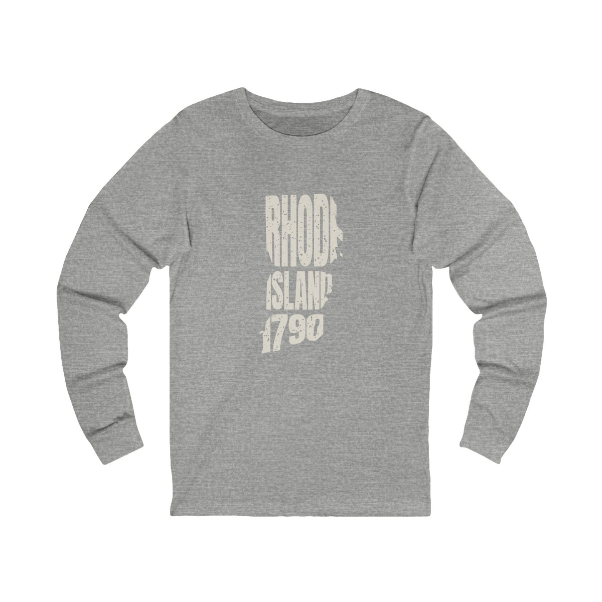 Rhode Island Vintage Letters Map Long Sleeve Tee