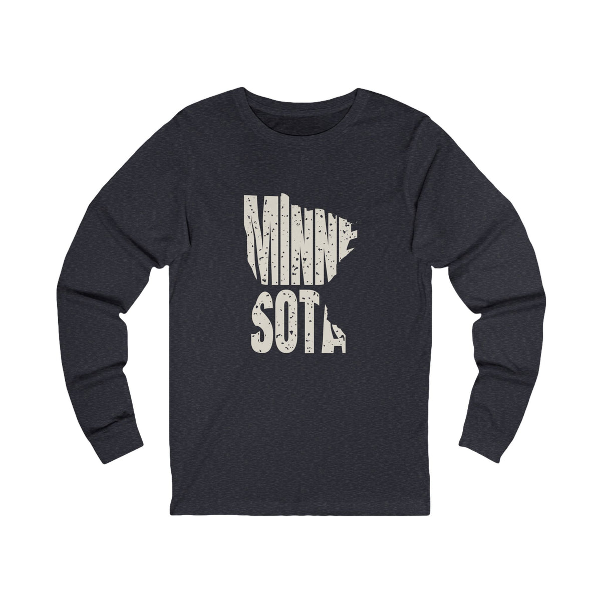 Minnesota Vintage Letters Map Long Sleeve Tee