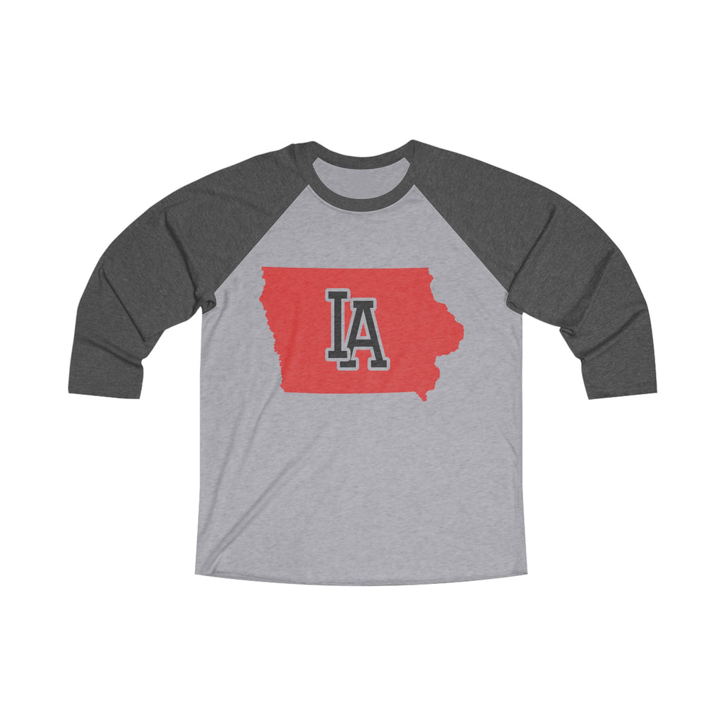Iowa Varsity Monogram Map Raglan 3/4 Sleeve Tee