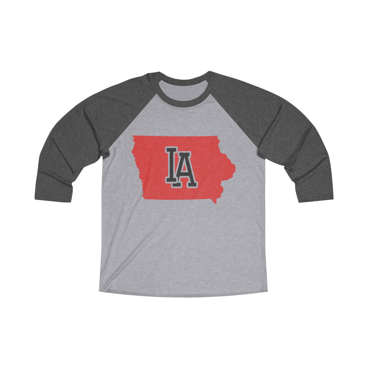 Iowa Varsity Monogram Map Raglan 3/4 Sleeve Tee