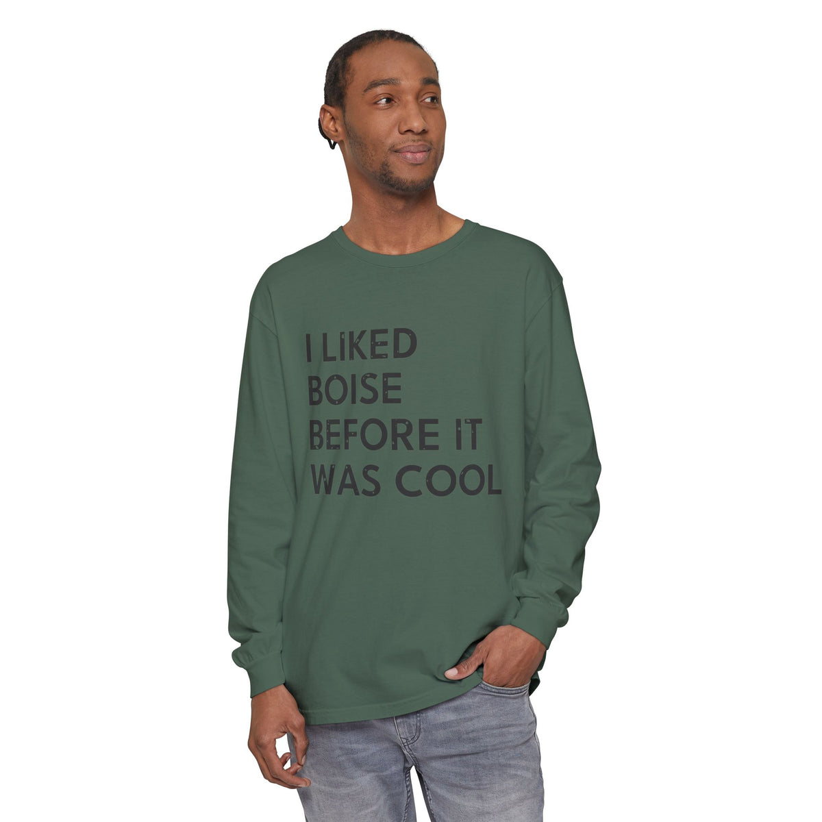 I Liked Boise Before It Was Cool Retro Hometown Long Sleeve Tee