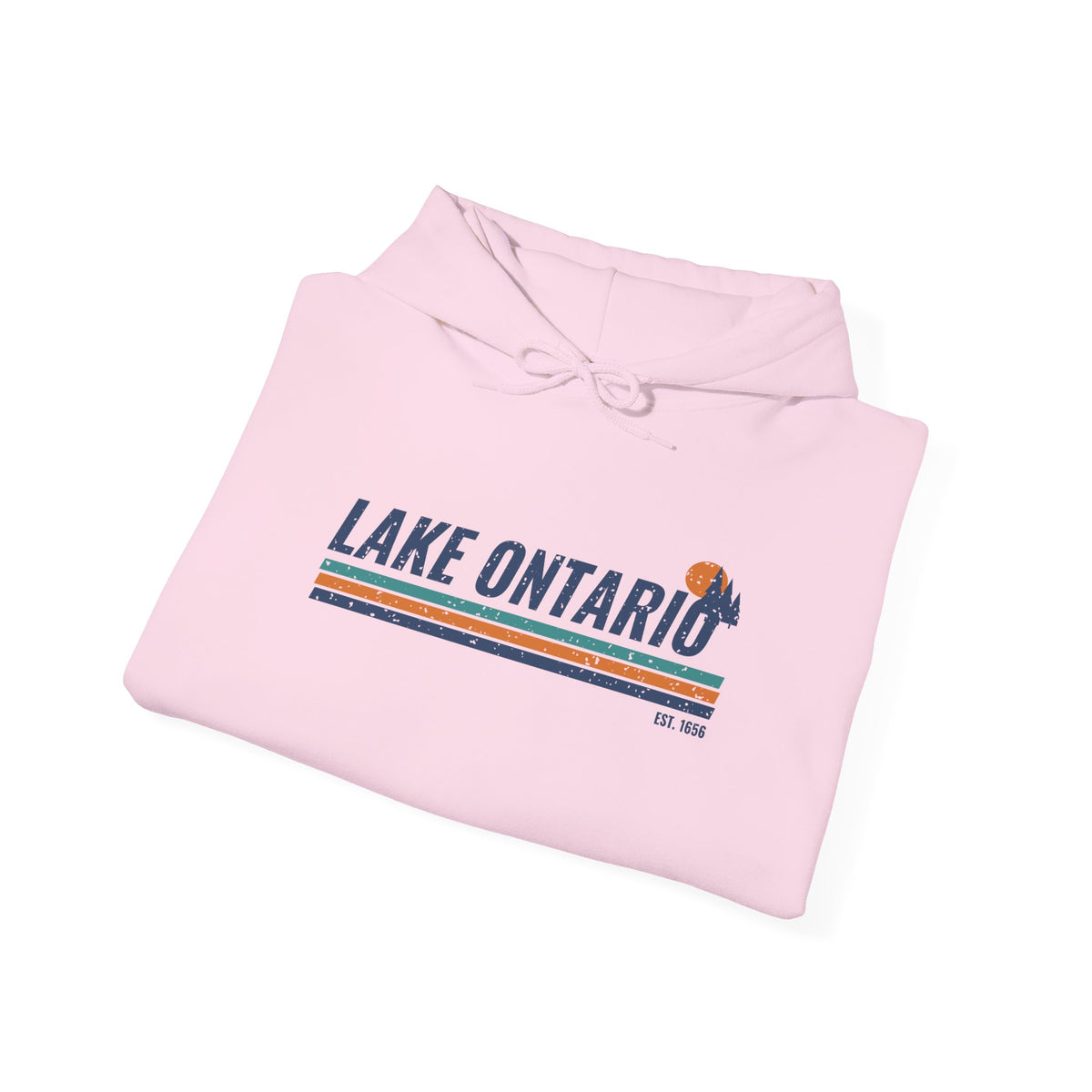 Lake Ontario Est 1656 Retro Stripe Hoodie