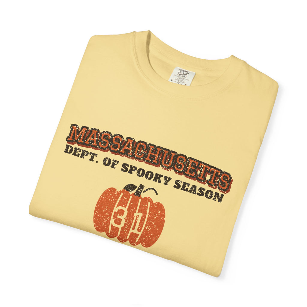 Massachusetts Dept. of Spooky Season Varsity T-Shirt