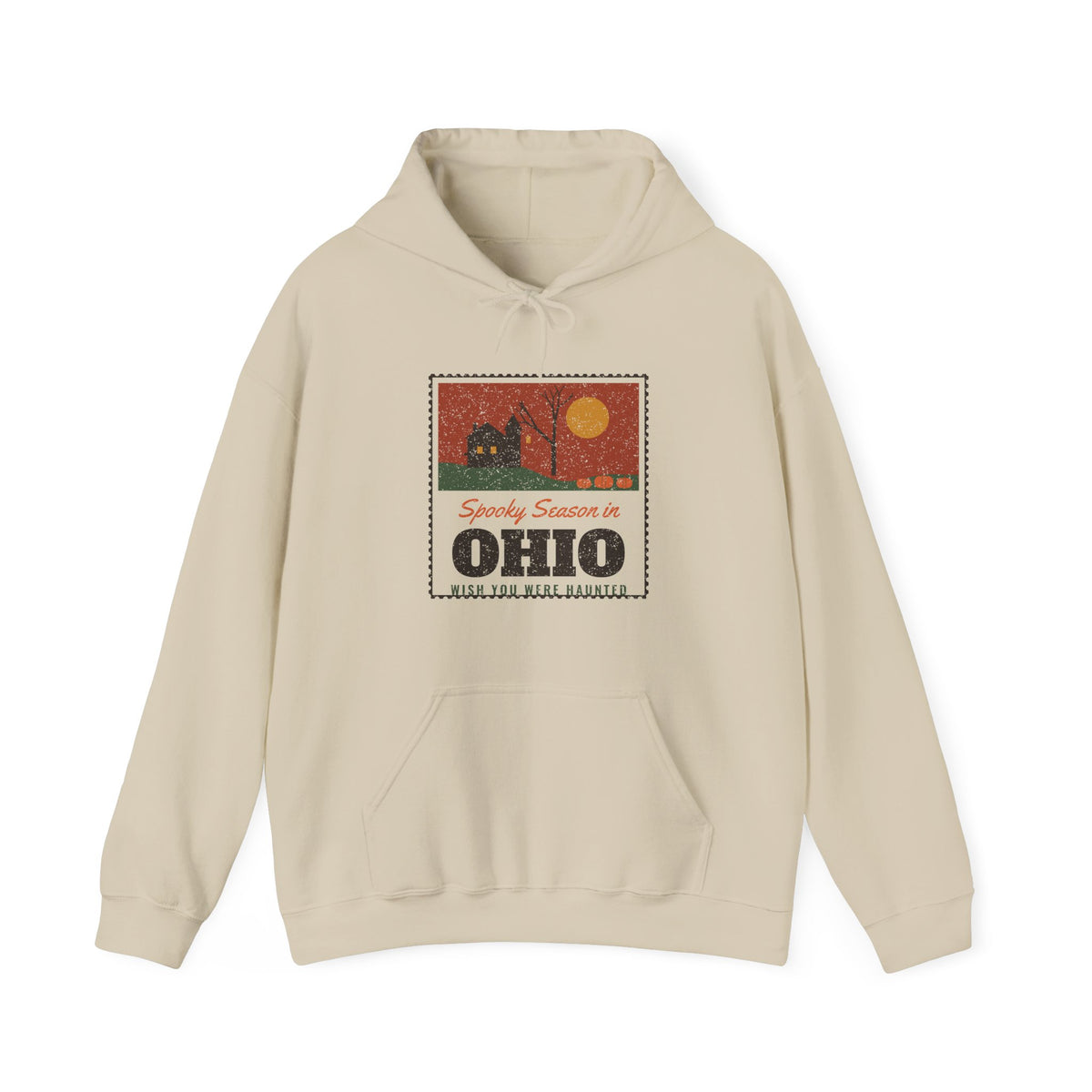 Spooky Season in Ohio Haunted Postcard Hoodie