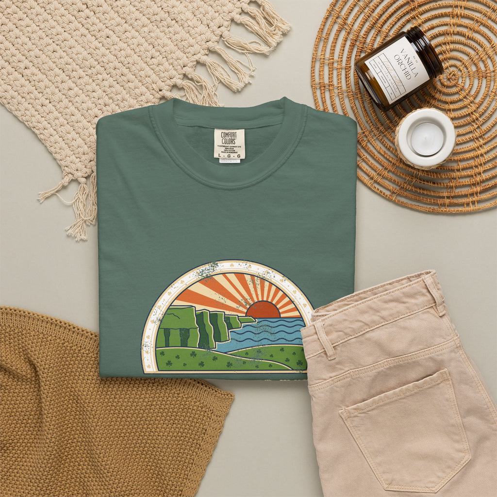 Just a Girl Who Loves Ireland Sea Cliffs Sunburst T-Shirt