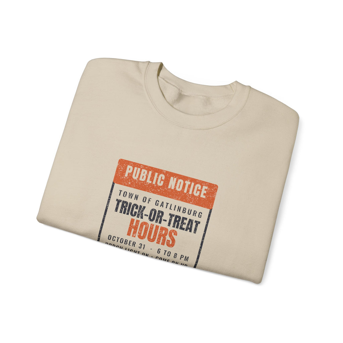 Gatlinburg Tennessee Trick-or-Treat Hours Notice Crewneck Sweatshirt