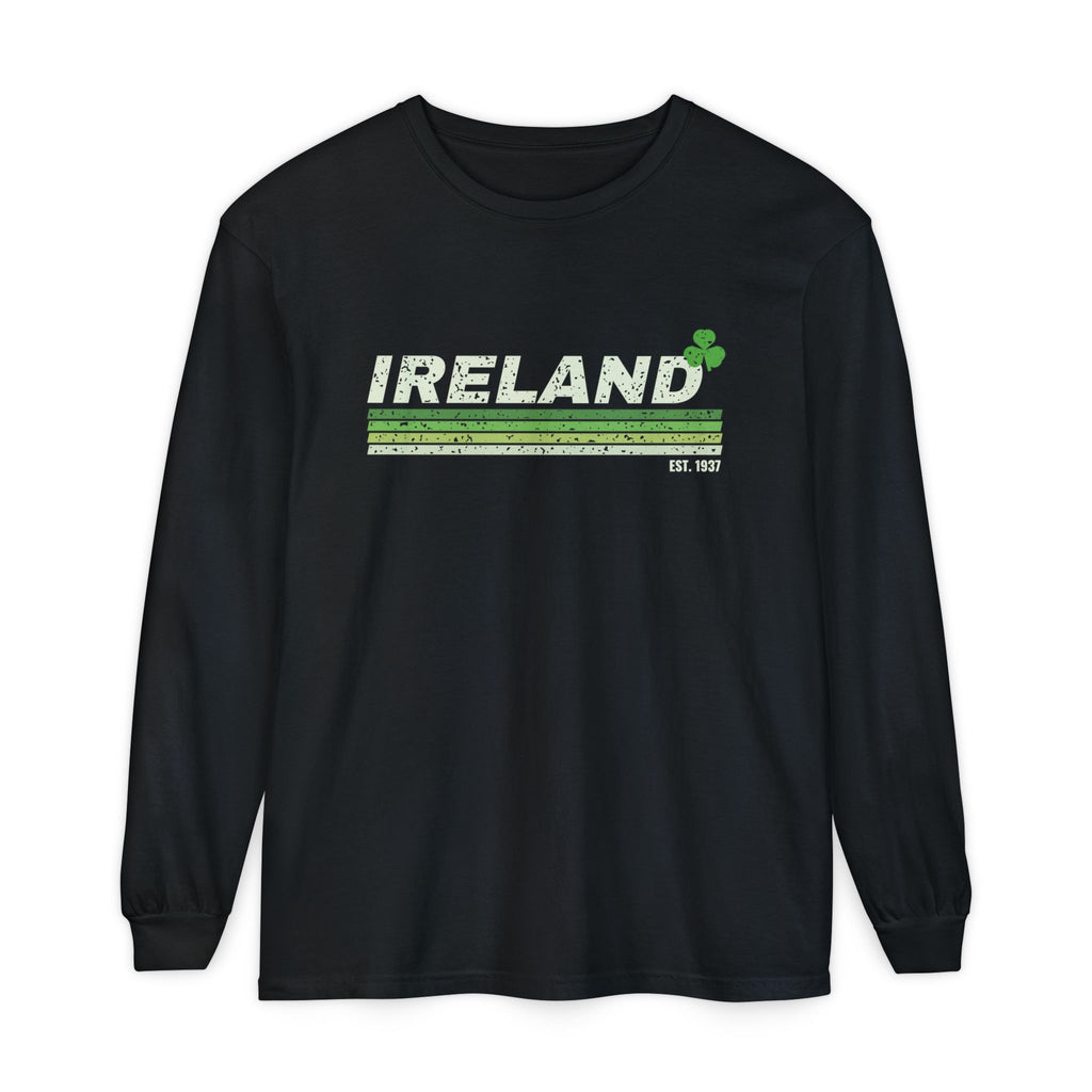 Ireland Est 1937 Retro Stripes Long Sleeve Tee