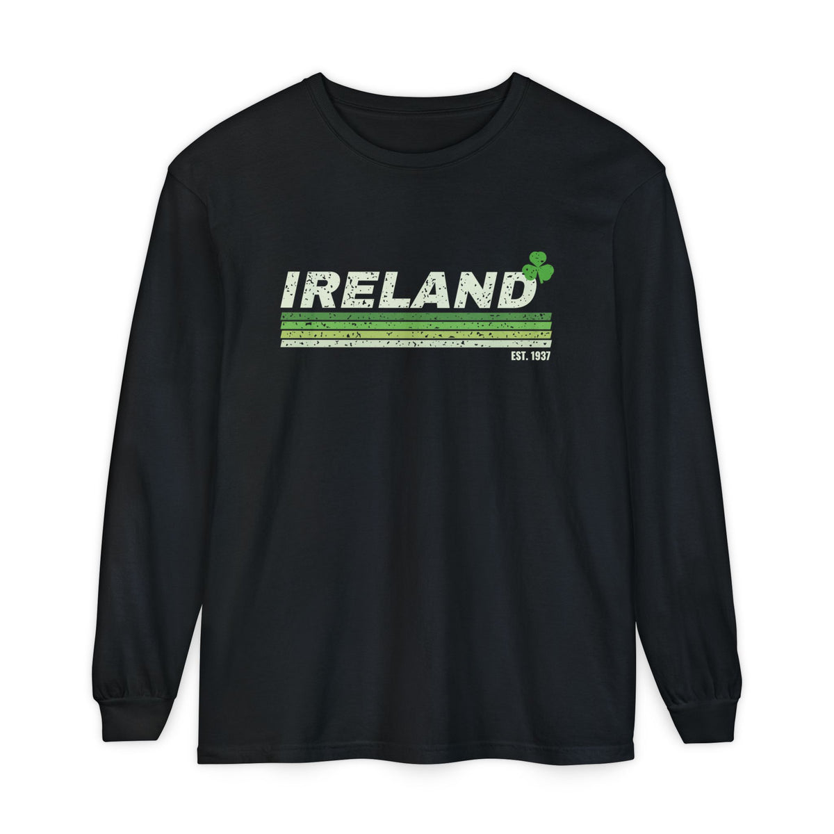 Ireland Est 1937 Retro Stripes Long Sleeve Tee