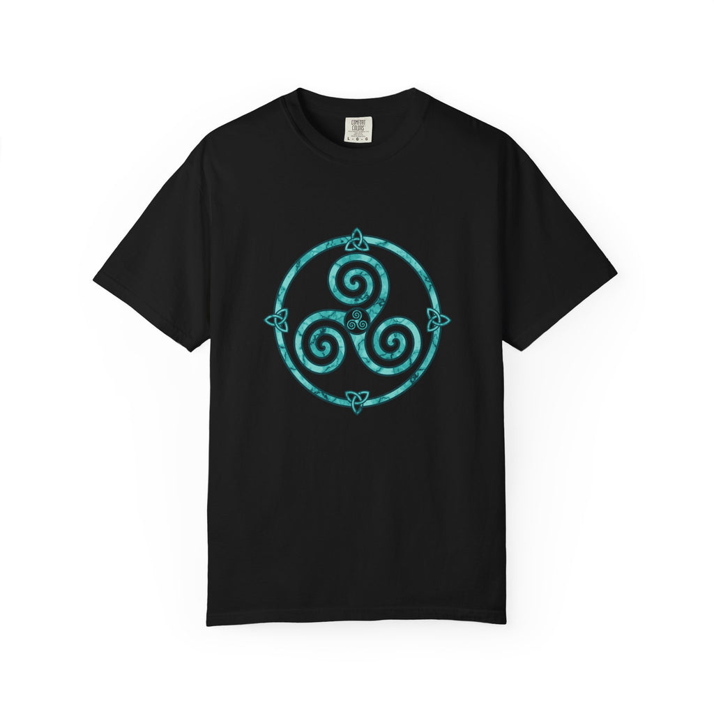 Celtic Triskele Spiral Trinity Knot Turquoise T-Shirt