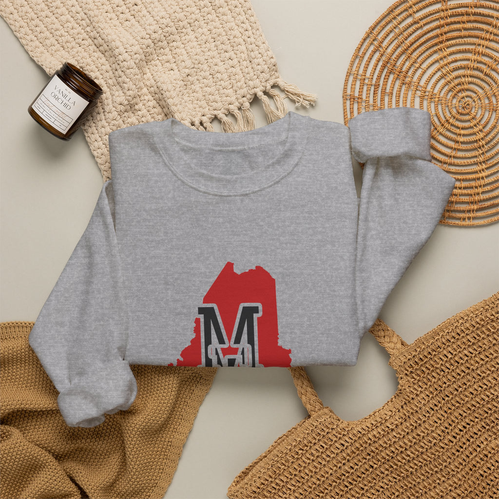 Maine Varsity Monogram Map Crewneck Sweatshirt