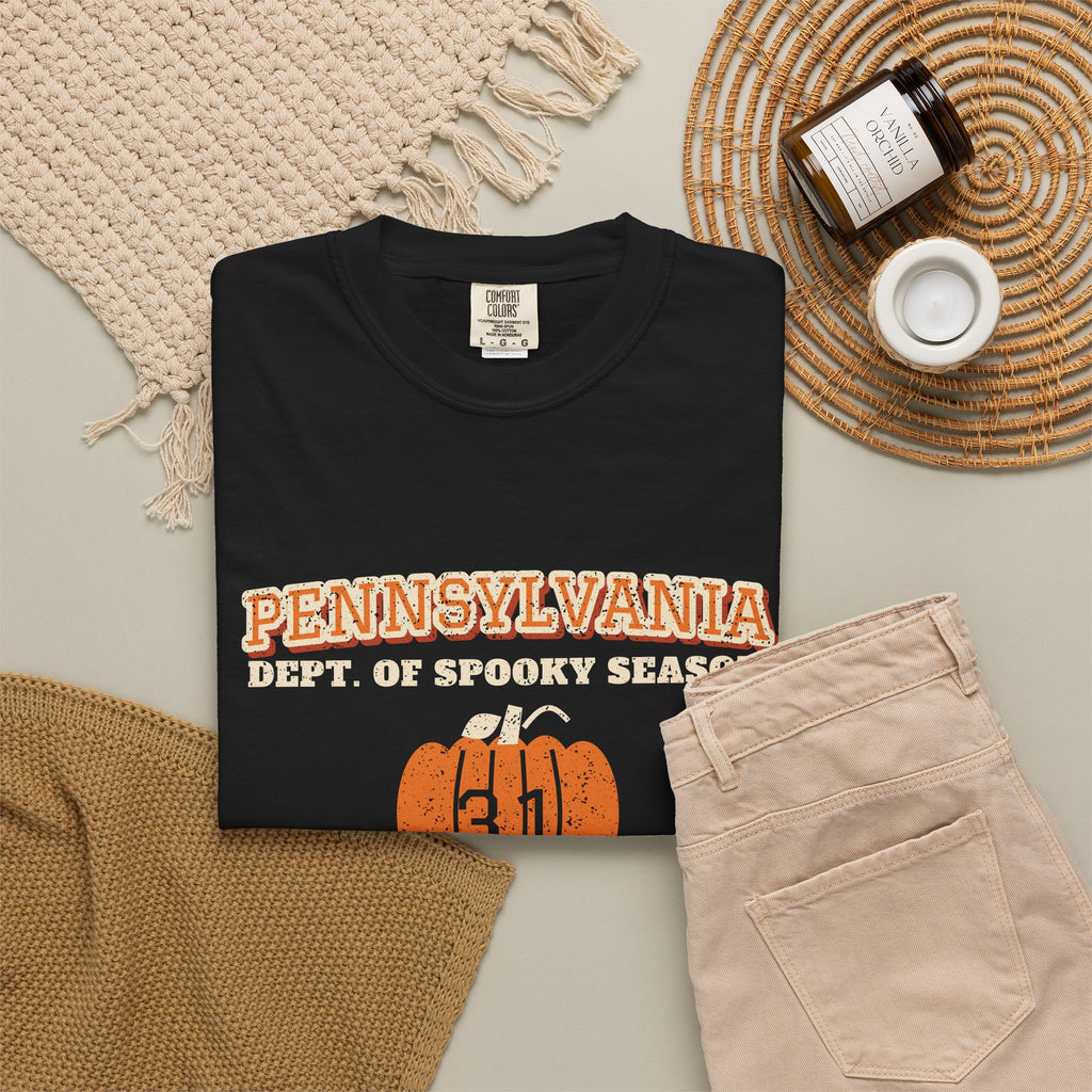 Pennsylvania Dept. of Spooky Season Varsity T-Shirt