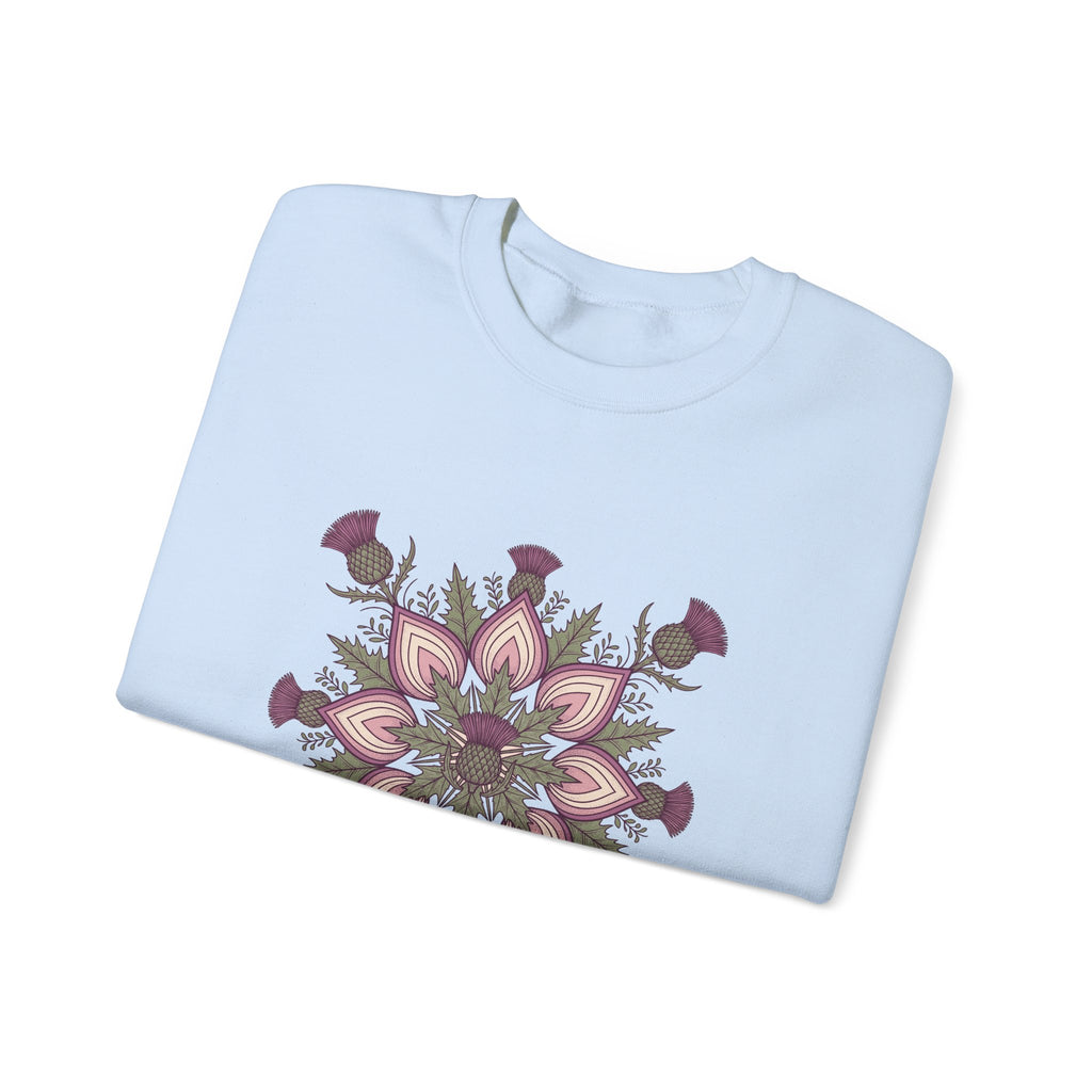 Scottish Thistle Mandala Botanical Crewneck Sweatshirt