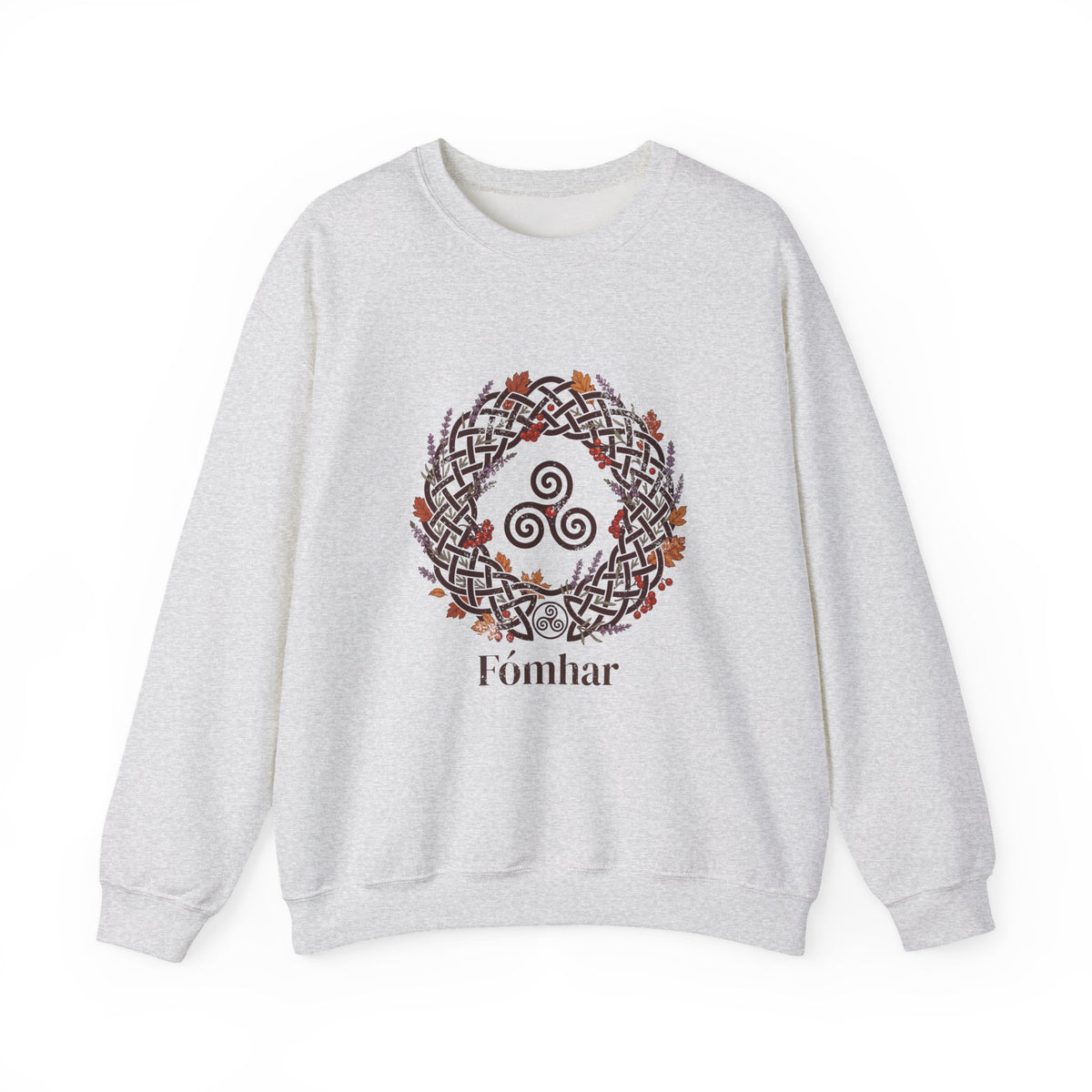 Fómhar Celtic Triskele Autumn Wreath Crewneck Sweatshirt