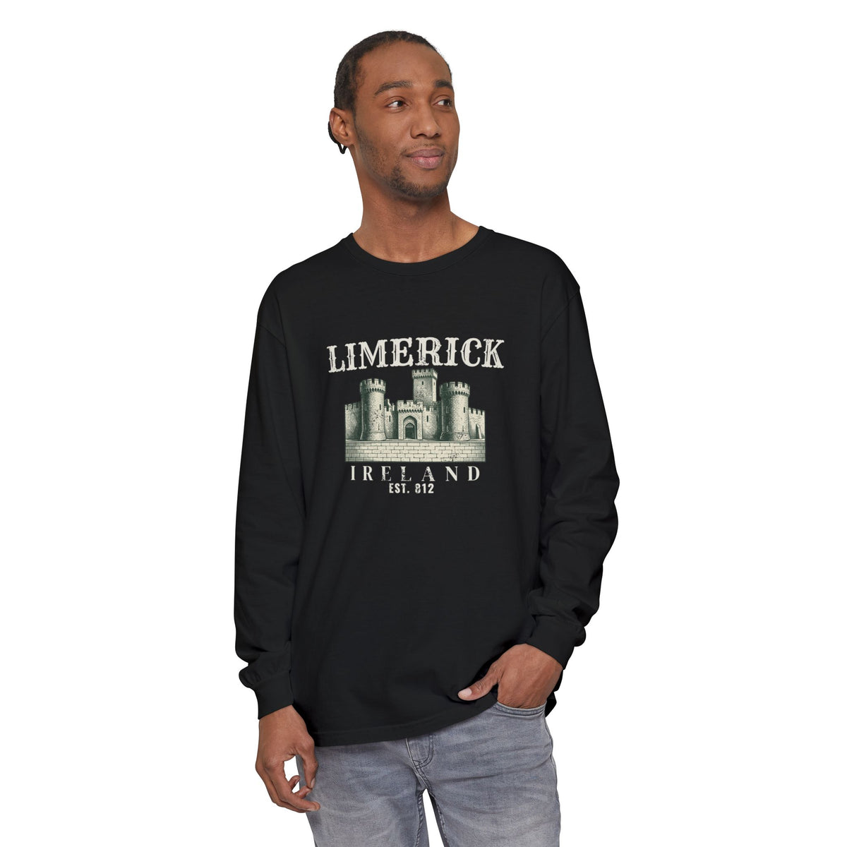 Limerick Ireland Est 812 Vintage Castle Long Sleeve Tee