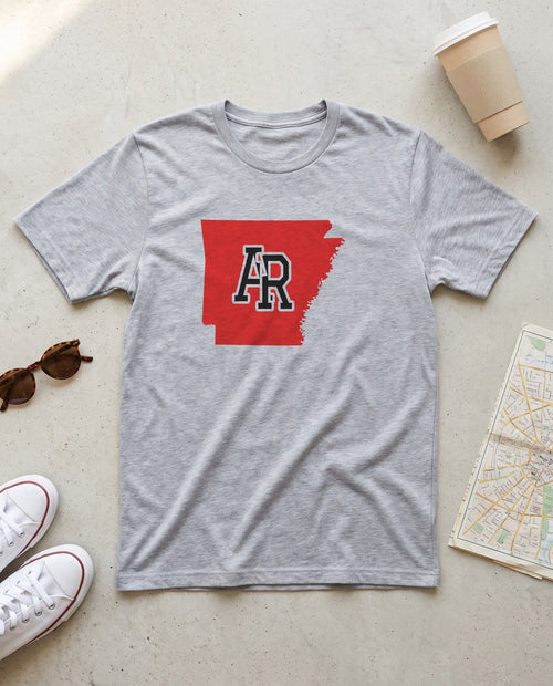 Arkansas Varsity Monogram Map T-Shirt (photo)