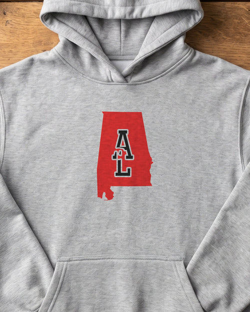 Alabama Varsity Monogram Map Hoodie (close-up)