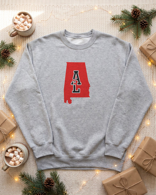 Alabama Varsity Monogram Map Crewneck Sweatshirt (photo)