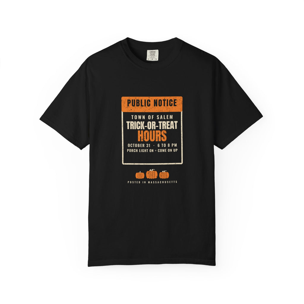 Salem Massachusetts Trick-or-Treat Hours Notice T-Shirt