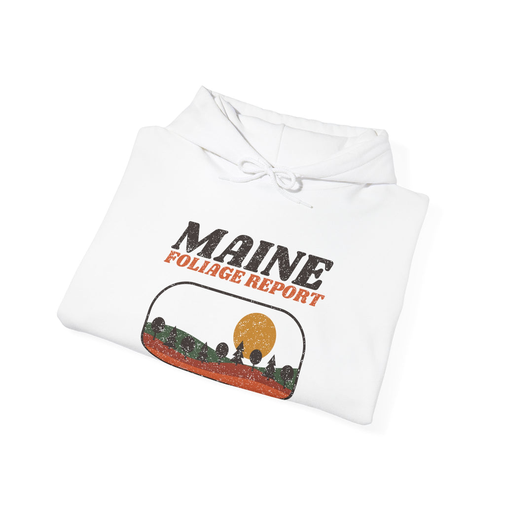 Maine Foliage Report Retro Landscape Hoodie