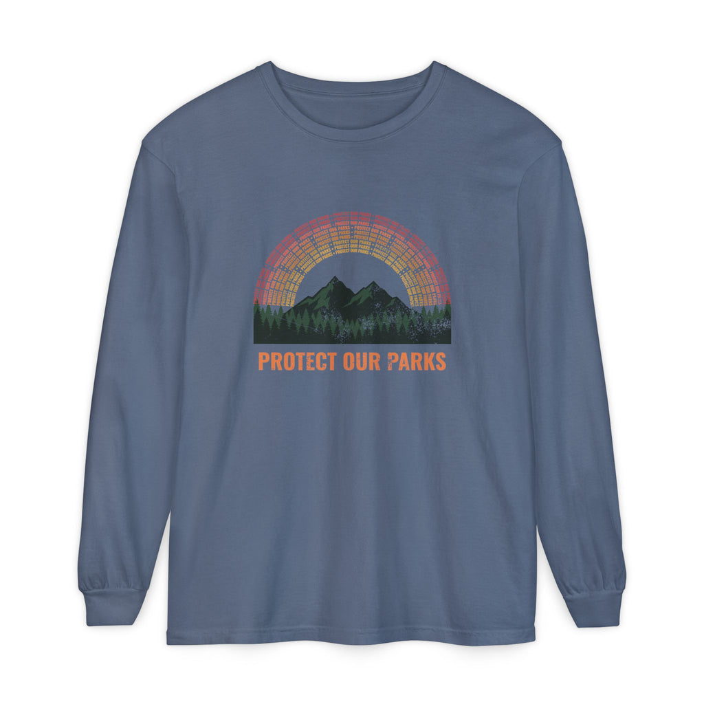 Protect Our Parks Retro Sunset Mountains Long Sleeve Tee