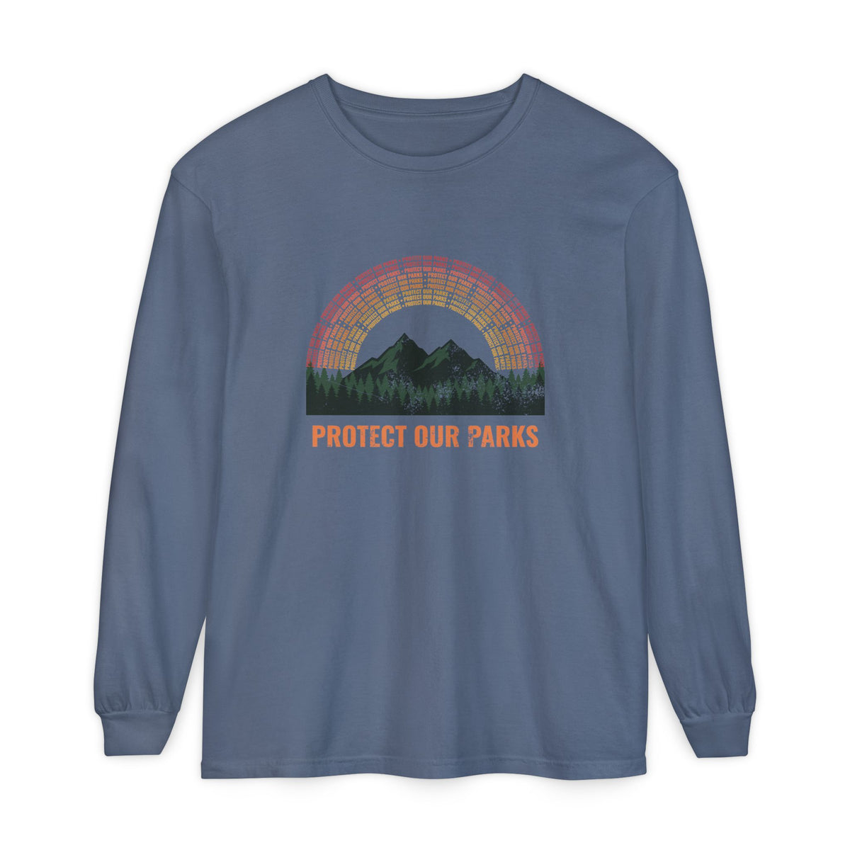 Protect Our Parks Retro Sunset Mountains Long Sleeve Tee
