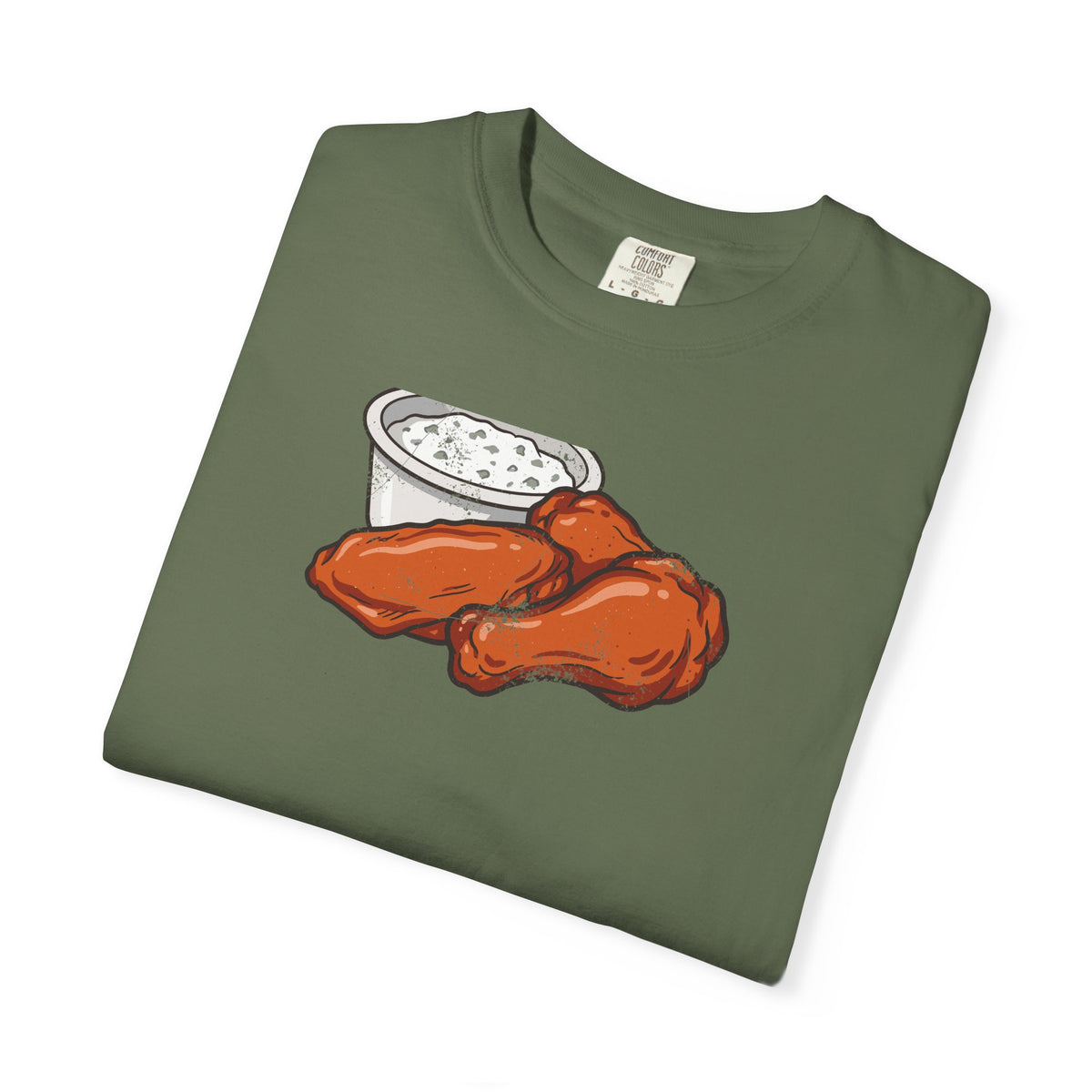 Buffalo Wings Blue Cheese Retro Food Illustration T-Shirt