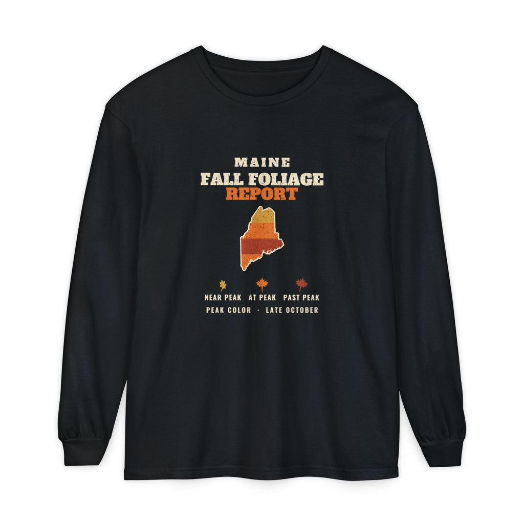 Maine Fall Foliage Report Map Long Sleeve Tee