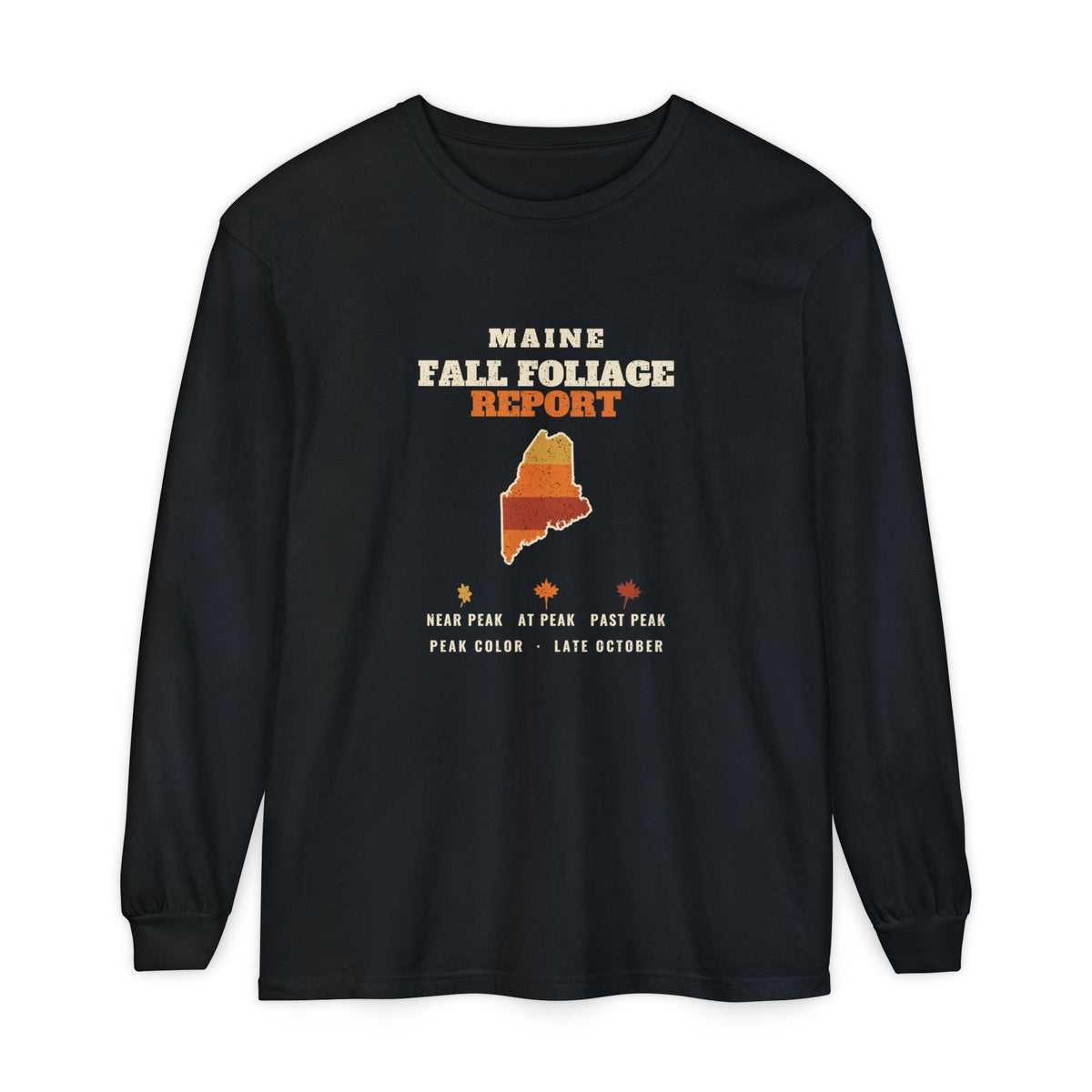 Maine Fall Foliage Report Map Long Sleeve Tee