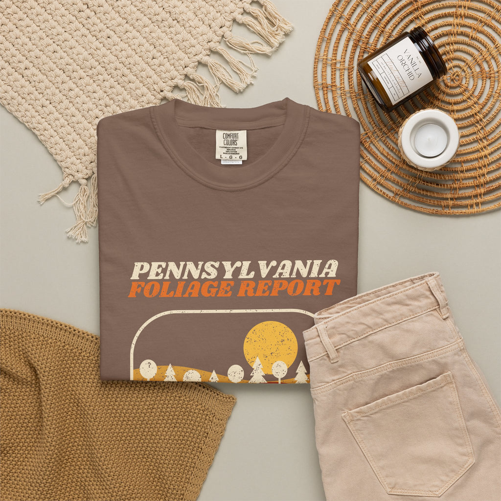 Pennsylvania Foliage Report Retro Landscape T-Shirt
