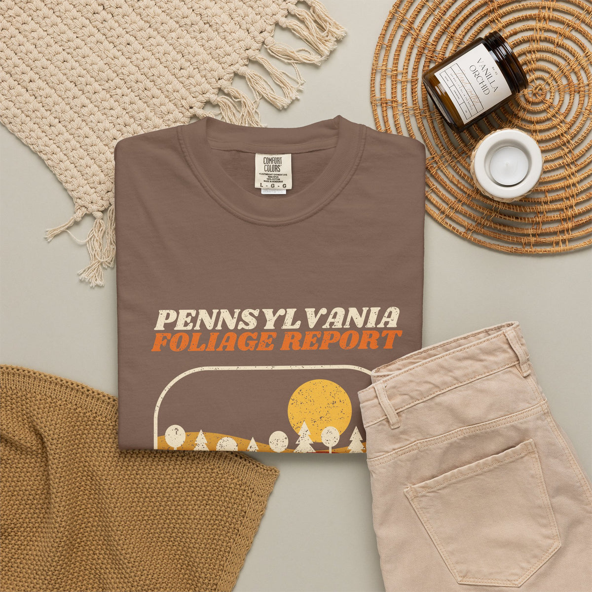 Pennsylvania Foliage Report Retro Landscape T-Shirt