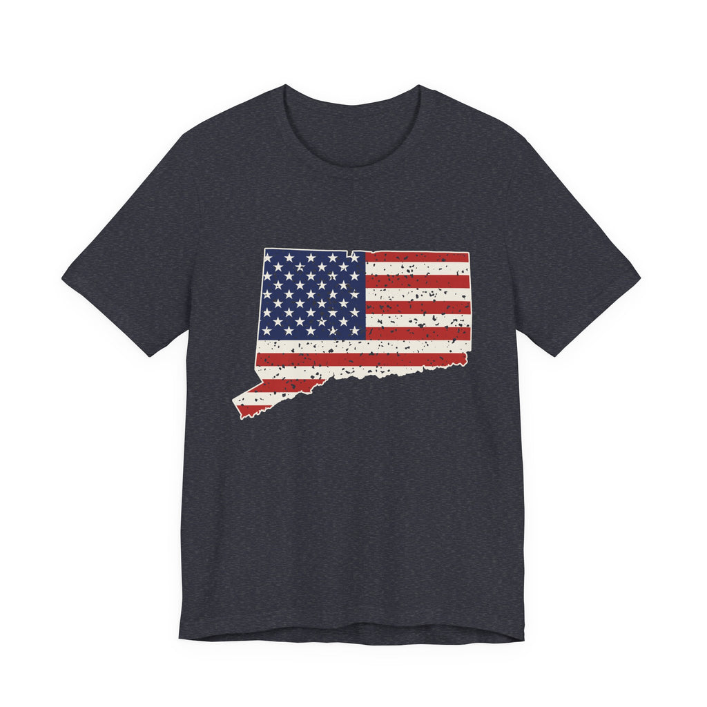 Connecticut American Flag Map T-Shirt