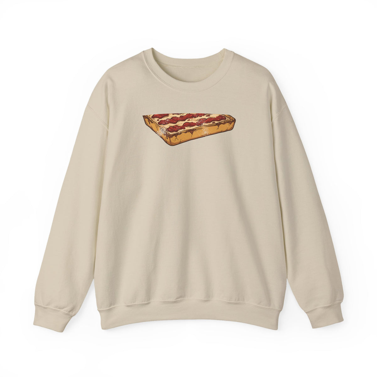 Detroit Style Pizza Retro Food Illustration Crewneck Sweatshirt