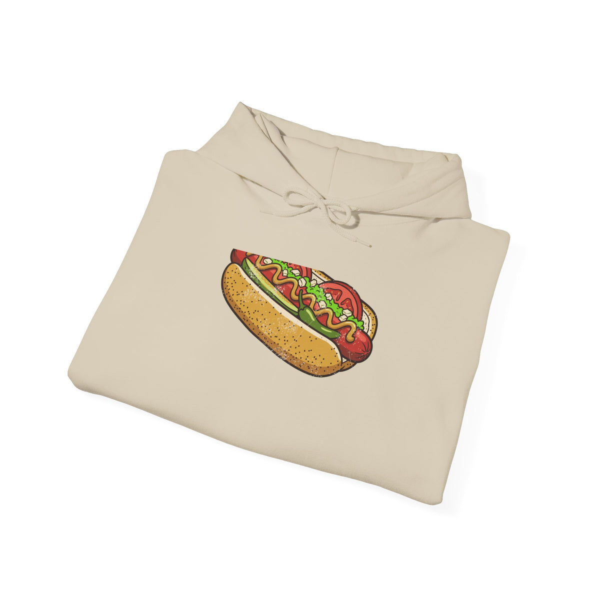 Chicago Style Hot Dog Retro Food Illustration Hoodie