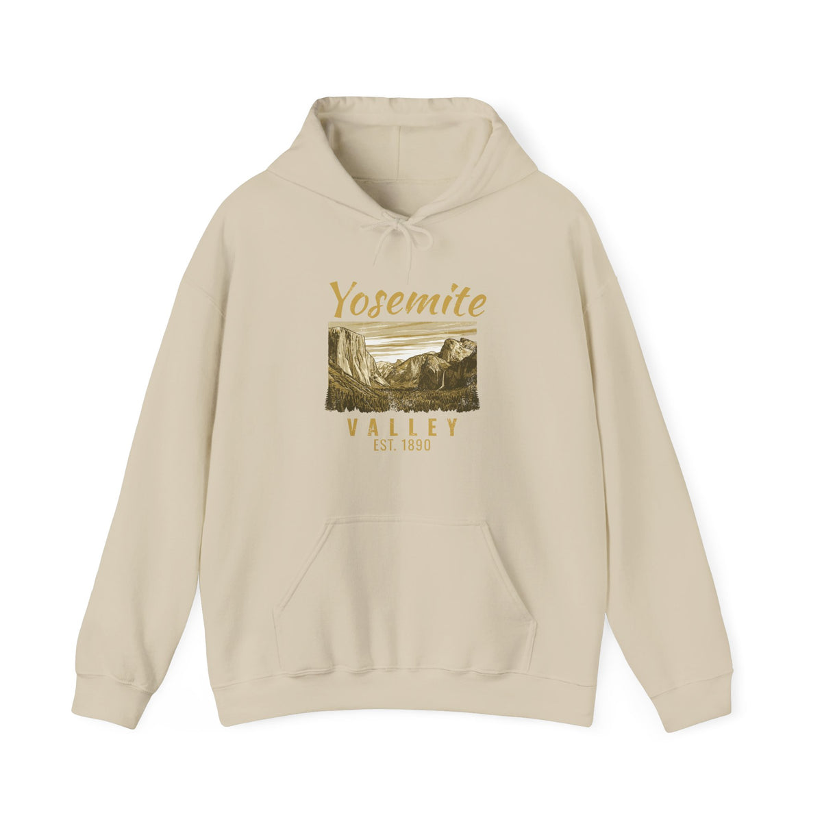 Yosemite Valley Est 1890 Granite Cliffs Engraving Hoodie