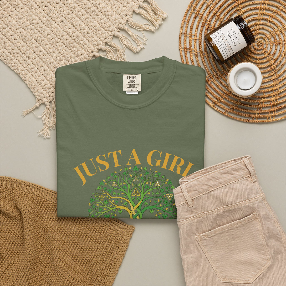 Just a Girl With Irish Roots Tree of Life T-Shirt