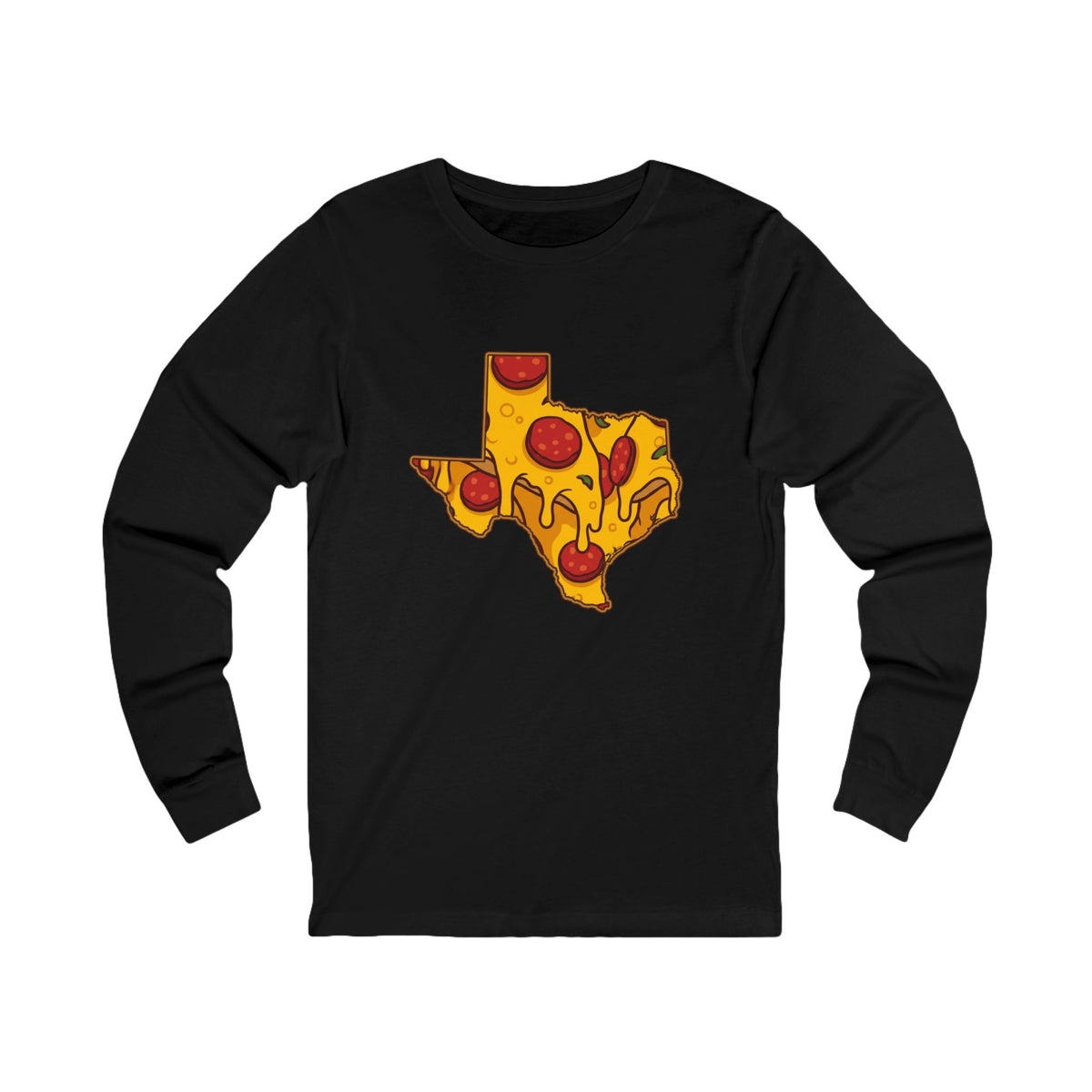 Texas Pizza Map Long Sleeve Tee