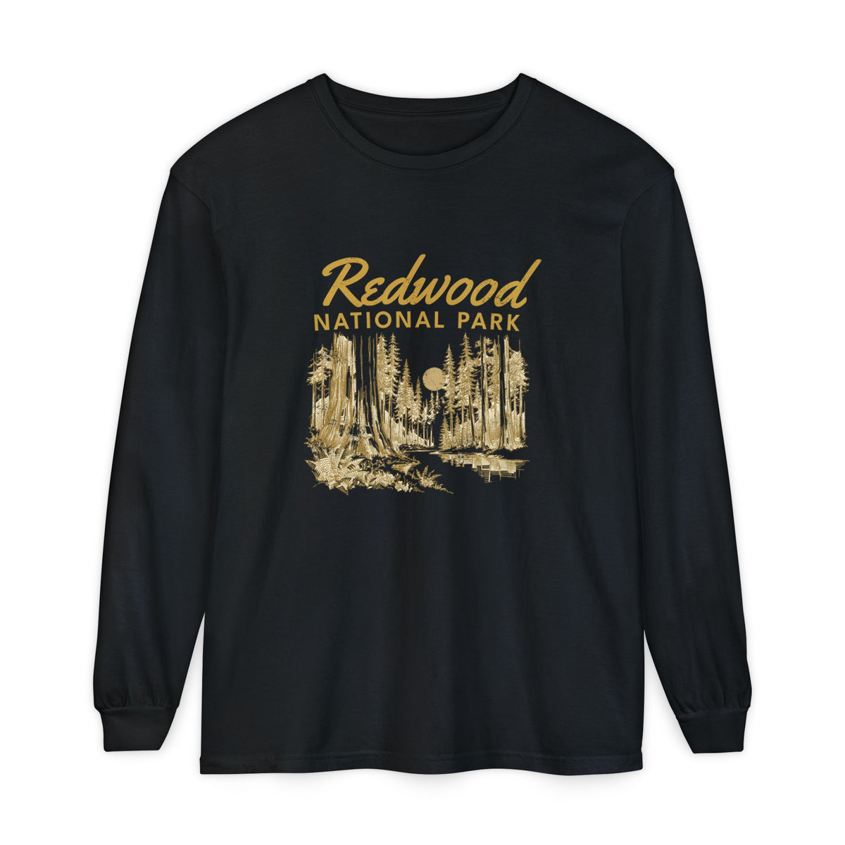 Redwood National Park Vintage Forest Sketch Long Sleeve Tee