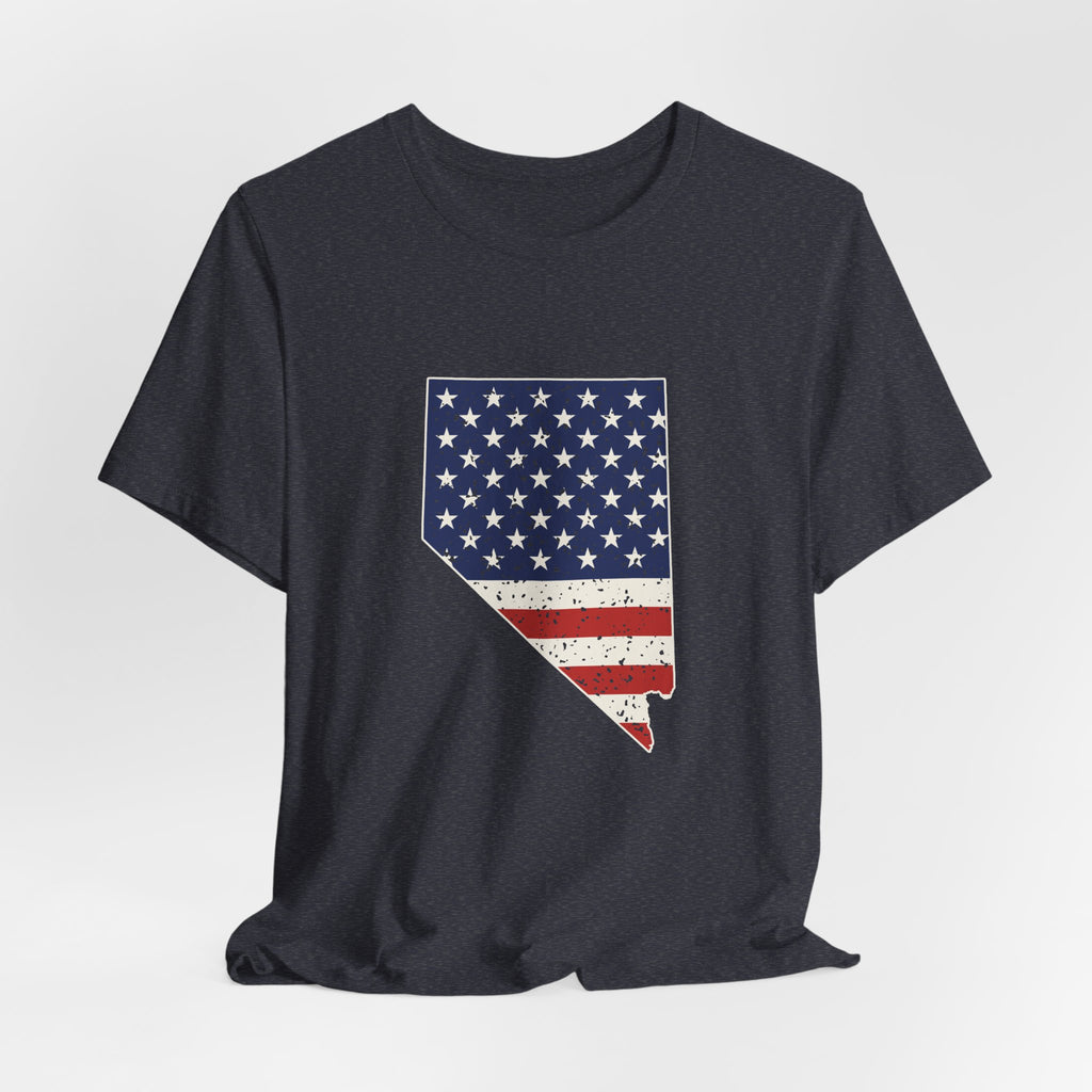 Nevada American Flag Map T-Shirt