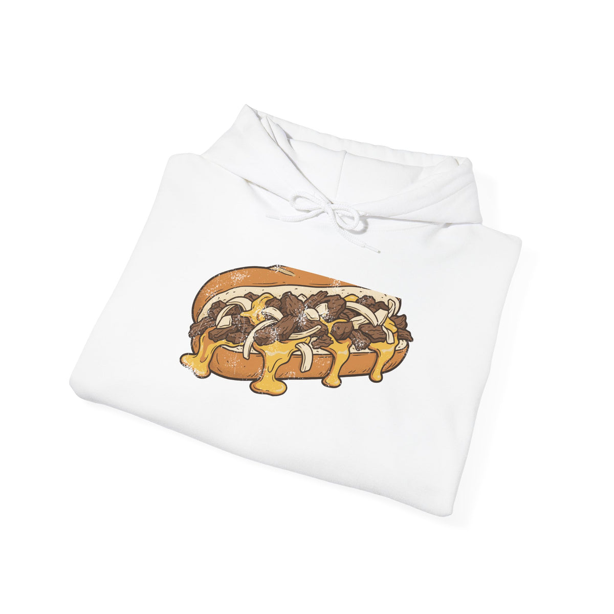 Philly Cheesesteak Retro Food Illustration Hoodie