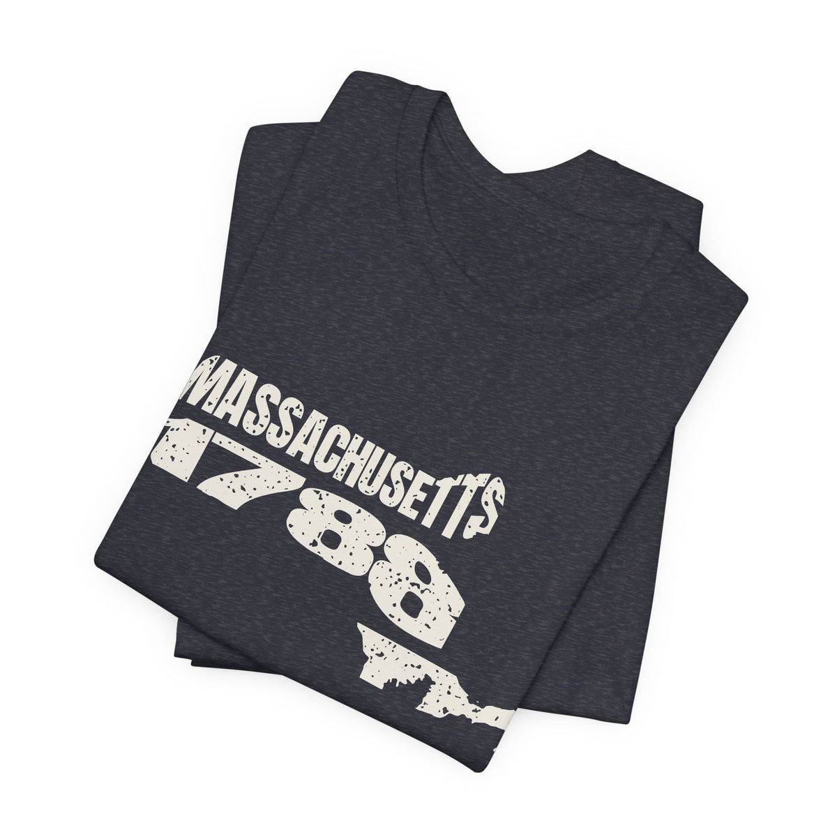 Massachusetts Vintage Letters Map T-Shirt