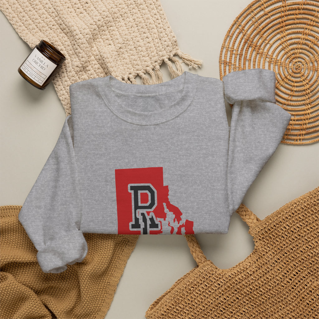 Rhode Island Varsity Monogram Map Crewneck Sweatshirt
