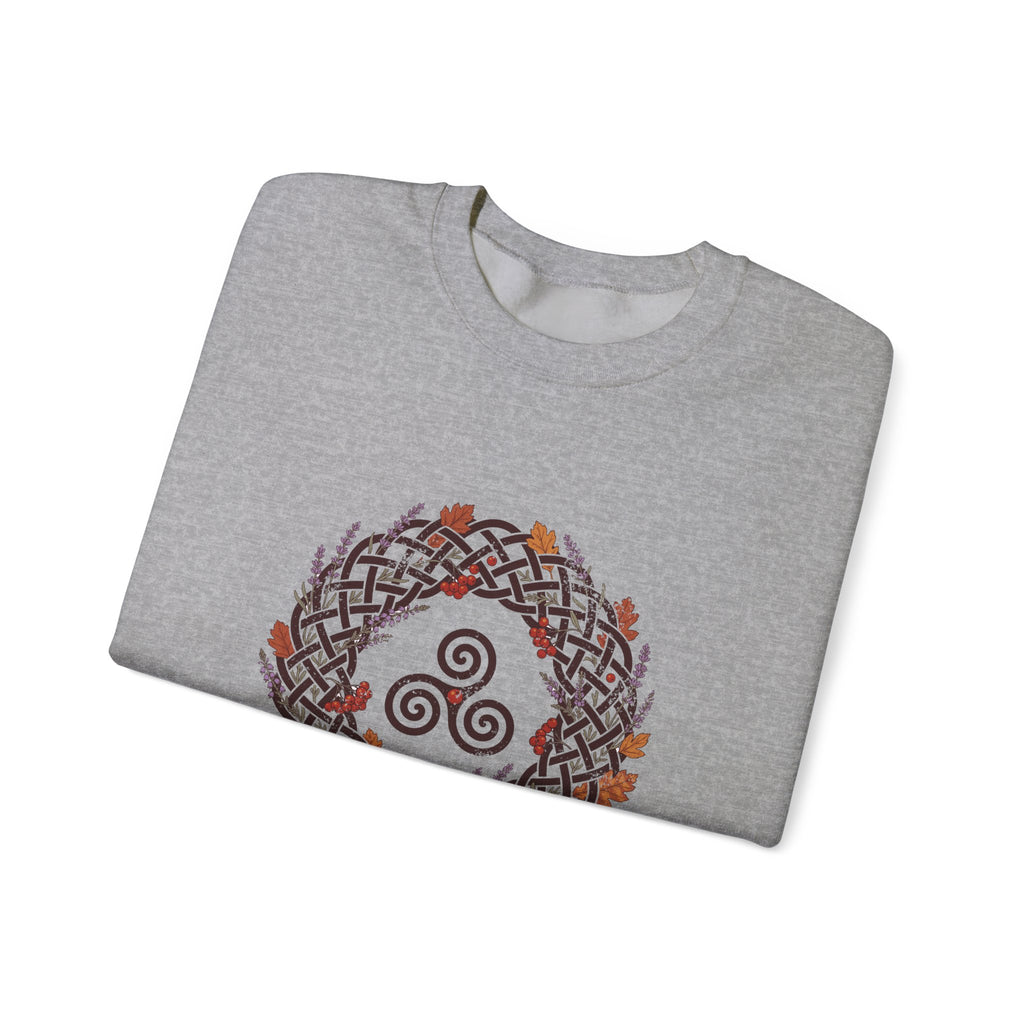 Fómhar Celtic Triskele Autumn Wreath Crewneck Sweatshirt