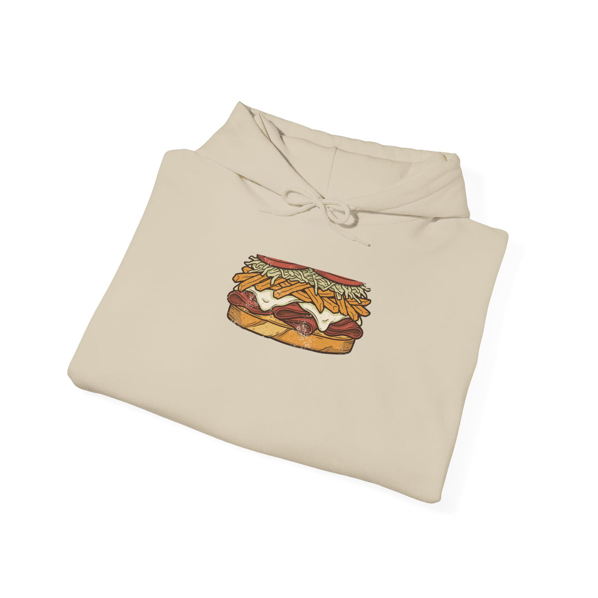 Pittsburgh Fries and Slaw Sandwich Food Illustration Hoodie