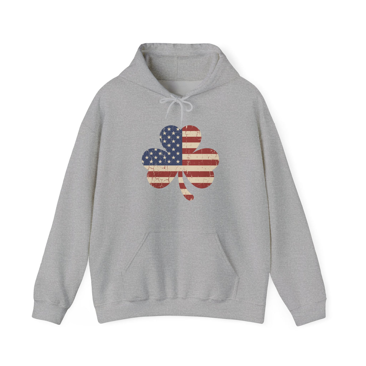 Irish American Flag Shamrock Distressed Vintage Hoodie