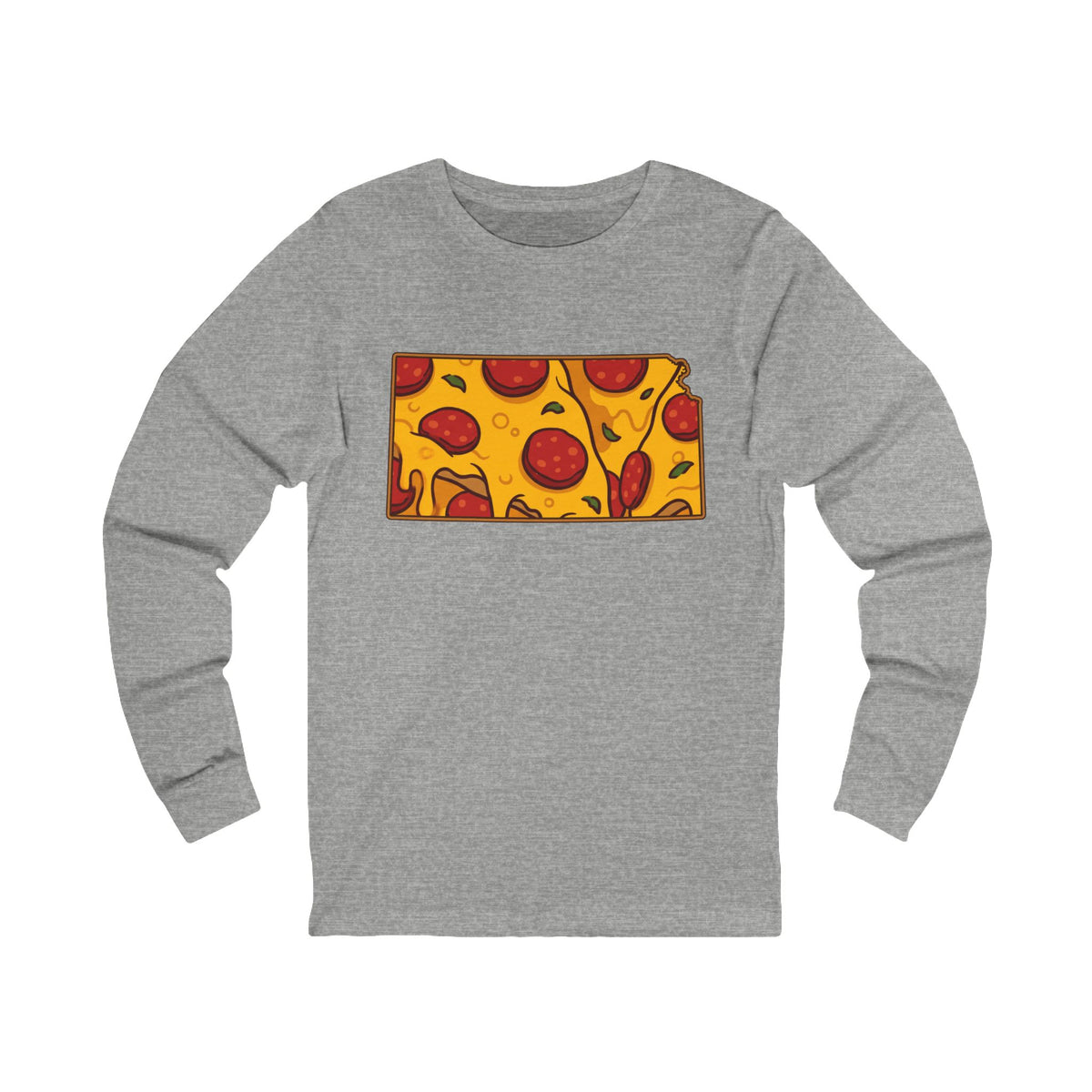 Kansas Pizza Map Long Sleeve Tee