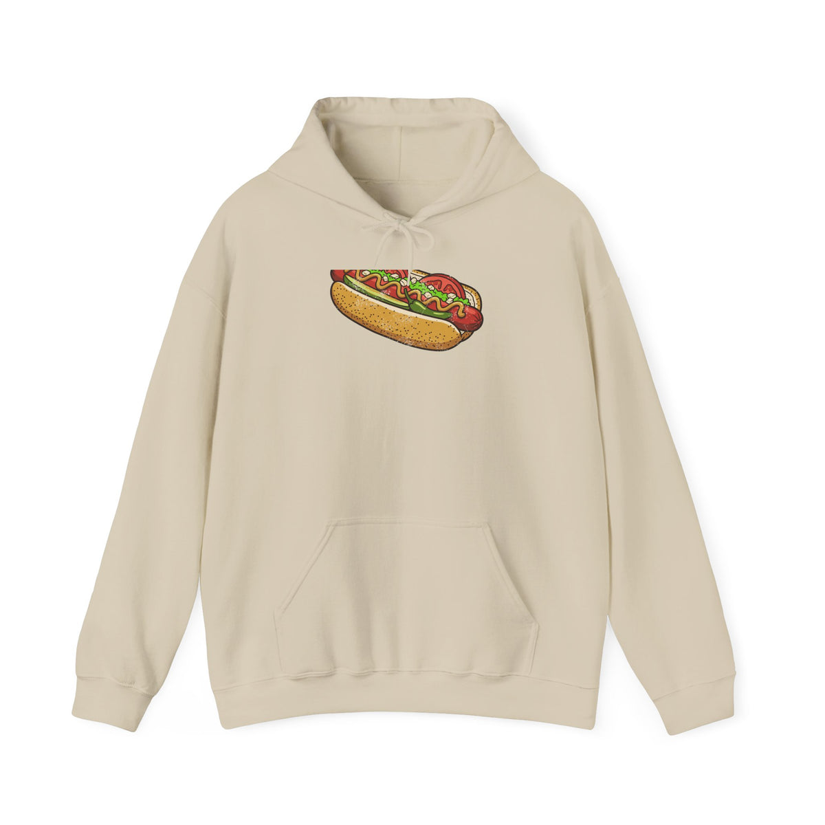 Chicago Style Hot Dog Retro Food Illustration Hoodie