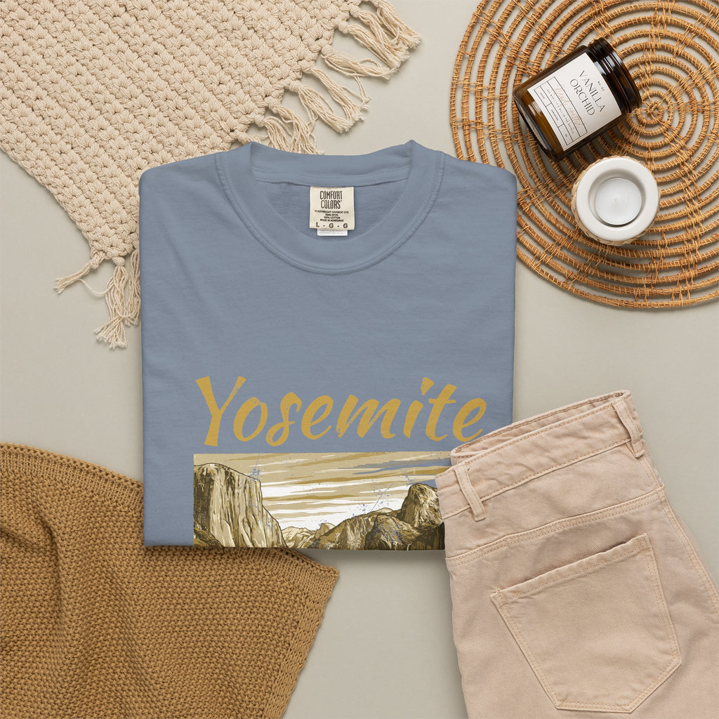 Yosemite Valley Est 1890 Granite Cliffs Engraving T-Shirt