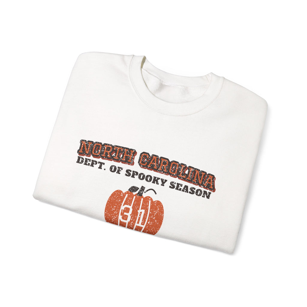 North Carolina Dept. of Spooky Season Varsity Crewneck Sweatshirt