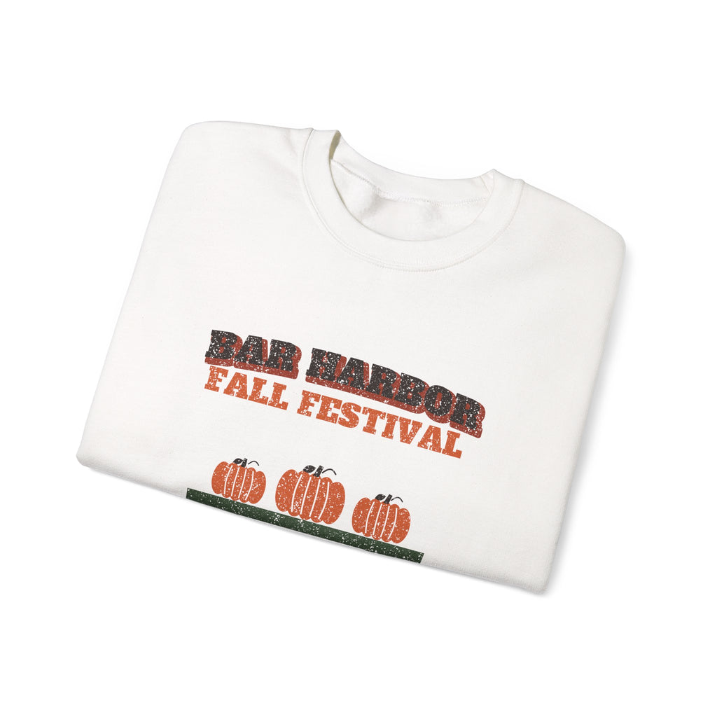Bar Harbor Maine Fall Festival Hay Wagon Crewneck Sweatshirt